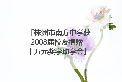 株洲市南方中学获2008届校友捐赠十万元奖学助学金