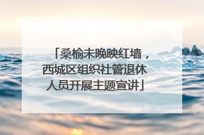 桑榆未晚映红墙，西城区组织社管退休人员开展主题宣讲