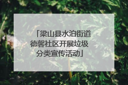 梁山县水泊街道德馨社区开展垃圾分类宣传活动