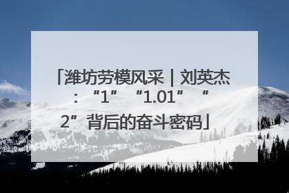 潍坊劳模风采｜刘英杰：“1”“1.01”“2”背后的奋斗密码