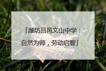 潍坊昌邑文山中学：自然为师，劳动启智