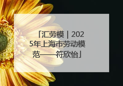 汇劳模｜2025年上海市劳动模范——符欣怡