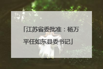 江苏省委批准：杨万平任如东县委书记