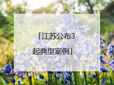 江苏公布3起典型案例