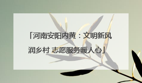 河南安阳内黄：文明新风润乡村 志愿服务暖人心