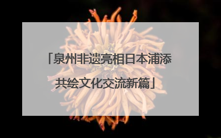 泉州非遗亮相日本浦添 共绘文化交流新篇