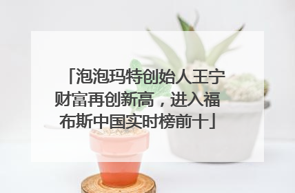泡泡玛特创始人王宁财富再创新高，进入福布斯中国实时榜前十