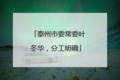 泰州市委常委叶冬华，分工明确