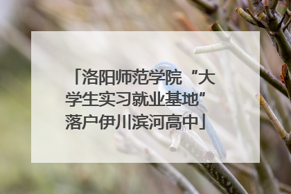 洛阳师范学院“大学生实习就业基地”落户伊川滨河高中