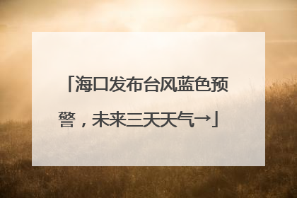 海口发布台风蓝色预警，未来三天天气→
