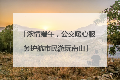 浓情端午，公交暖心服务护航市民游玩南山