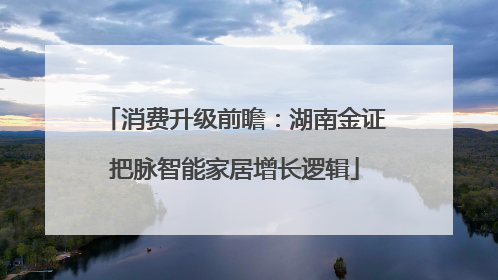 消费升级前瞻：湖南金证把脉智能家居增长逻辑