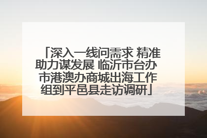 深入一线问需求 精准助力谋发展 临沂市台办 市港澳办商城出海工作组到平邑县走访调研