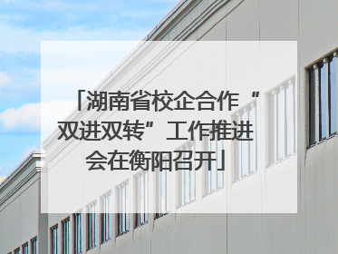 湖南省校企合作“双进双转”工作推进会在衡阳召开