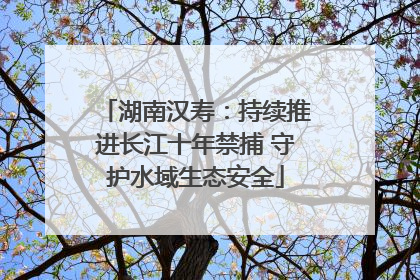 湖南汉寿：持续推进长江十年禁捕 守护水域生态安全