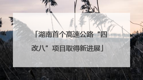 湖南首个高速公路“四改八”项目取得新进展