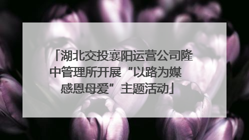 湖北交投襄阳运营公司隆中管理所开展“以路为媒 感恩母爱”主题活动