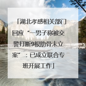 湖北孝感相关部门回应“一男子称被交警打断9根肋骨未立案”：已成立联合专班开展工作