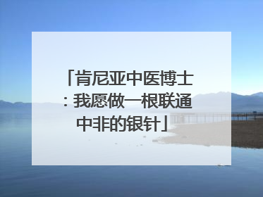 肯尼亚中医博士：我愿做一根联通中非的银针