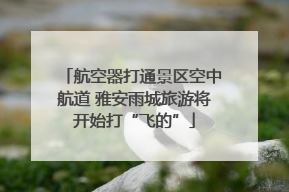 航空器打通景区空中航道 雅安雨城旅游将开始打“飞的”
