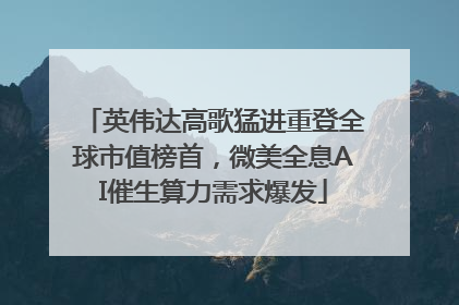 英伟达高歌猛进重登全球市值榜首，微美全息AI催生算力需求爆发