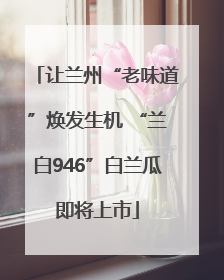 让兰州“老味道”焕发生机 “兰白946”白兰瓜即将上市