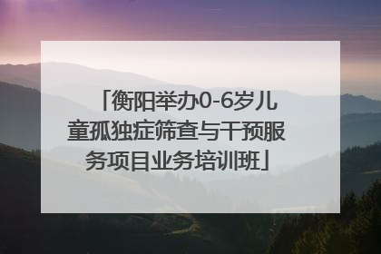 衡阳举办0-6岁儿童孤独症筛查与干预服务项目业务培训班