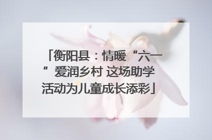 衡阳县：情暖“六一”爱润乡村 这场助学活动为儿童成长添彩