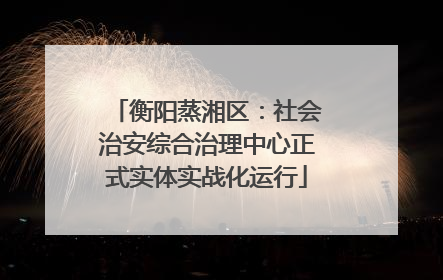 衡阳蒸湘区：社会治安综合治理中心正式实体实战化运行