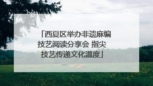 西夏区举办非遗麻编技艺阅读分享会 指尖技艺传递文化温度