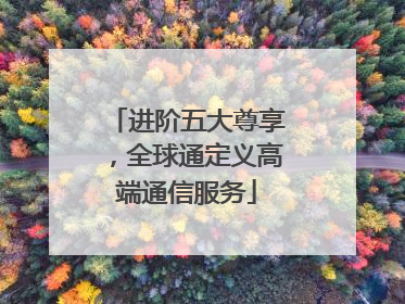 进阶五大尊享，全球通定义高端通信服务