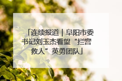 连续报道｜阜阳市委书记刘玉杰看望“拦窨救人”英勇团队