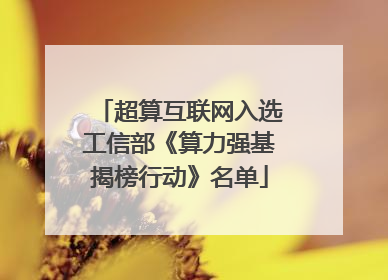 超算互联网入选工信部《算力强基揭榜行动》名单