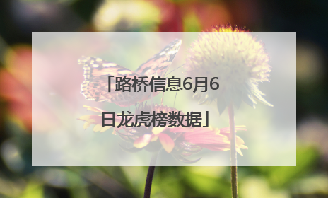 路桥信息6月6日龙虎榜数据