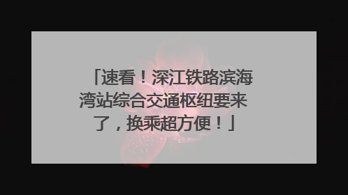 速看！深江铁路滨海湾站综合交通枢纽要来了，换乘超方便！