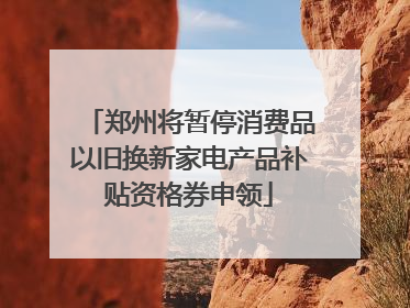 郑州将暂停消费品以旧换新家电产品补贴资格券申领