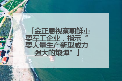 金正恩视察朝鲜重要军工企业，指示“要大量生产新型威力强大的炮弹”