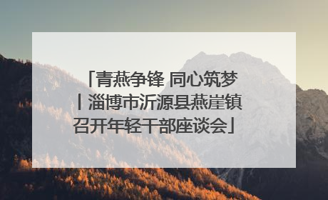 青燕争锋 同心筑梦丨淄博市沂源县燕崖镇召开年轻干部座谈会
