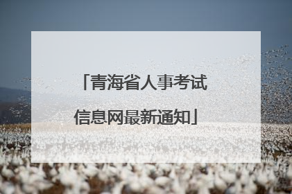 青海省人事考试信息网最新通知