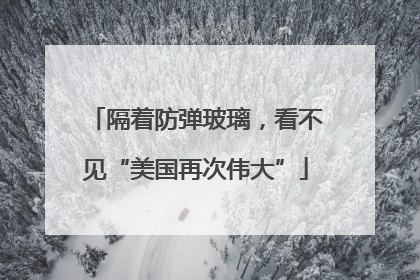 隔着防弹玻璃，看不见“美国再次伟大”