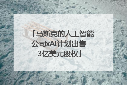 马斯克的人工智能公司xAI计划出售3亿美元股权