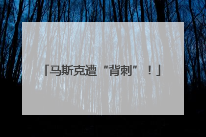 马斯克遭“背刺”！