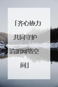齐心协力 共同守护清朗网络空间