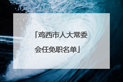 鸡西市人大常委会任免职名单