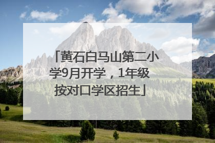 黄石白马山第二小学9月开学，1年级按对口学区招生