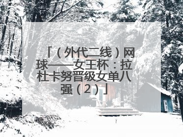 （外代二线）网球——女王杯：拉杜卡努晋级女单八强（2）