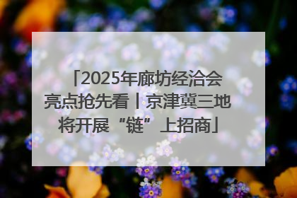 2025年廊坊经洽会亮点抢先看丨京津冀三地将开展“链”上招商