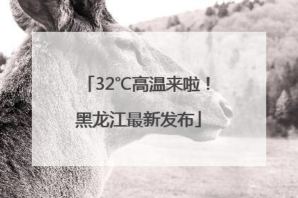 32℃高温来啦！黑龙江最新发布