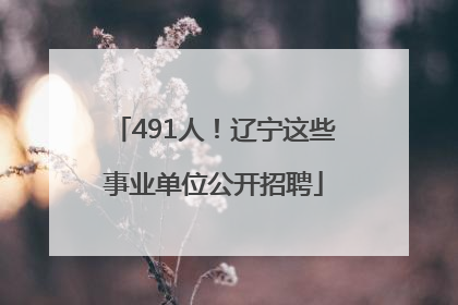 491人！辽宁这些事业单位公开招聘