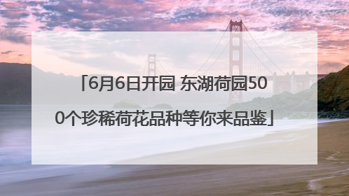 6月6日开园 东湖荷园500个珍稀荷花品种等你来品鉴